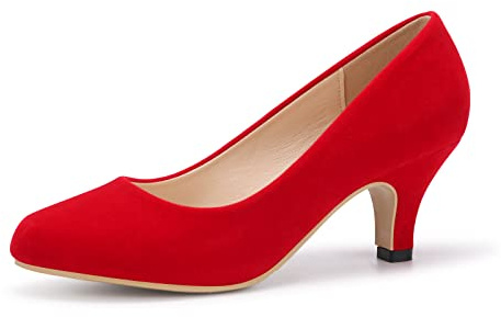 Mujer Zapatos Tacón Aguja Altura 6 cm Zapato Tacón Cómodo Sexy Salón Boda Noche Trabajo, Rojo terciopelo, 43 EU