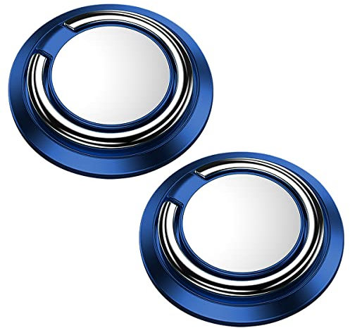 Jagowa 2 Pcs Mobile Phone Ring Holder Magnetic Finger Ring Stand Car Mount Available 360 Adjustable Mobile Phone Loop For All Smartphones (Blue)