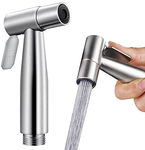 Hand Held Toilet Bidet Sprayer Head Hand Held Bidet Sprayer Head Stainless Steel Bidet Shower Head for Toilet Cleaning Pet Bath Cloth Diaper Washing (Sprayer Head Only)