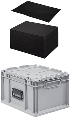 PROREGAL Eurobox NextGen Portable mit Rasterschaumstoff & Schaumstoffeinlage | HxBxT 23,5x30x40cm | 20 Liter | Eurobehälter, Transportbox, Transportbehälter, Stapelbehälter