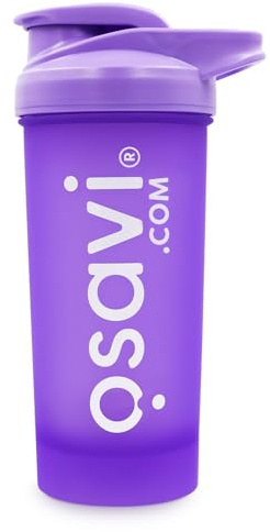 OSAVI Shaker, Purple – 700 ml | Easy–to–Use with Measuring Cup & Metal Ball | Dishwasher Safe & BPA Free