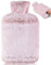 BOLEi Bolsa De Agua Caliente Con Funda, Bolsa De Agua Caliente Peluche Con Bolsillo De Canguro, 2L, Caucho Natural (Rosa)