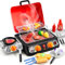 Ensemble de barbecue pour enfants, ensemble de jouets de cuisine avec fumée, lumière, son et changement de couleur, accessoires de cuisine, jouet de cuisine intérieur et extérieur pour garçons et