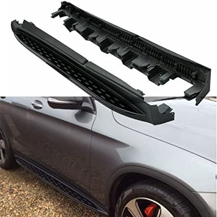 QCHIAN Trittbretter Seitenschweller für Mercedes Benz GLC Coupe C253 2016 2017 2018 2019 2020, Seitenstufen Schweller Seitenbretter Seitentrittleiste Pedale Kit Halterungen, Auto Dekoration Zubehör
