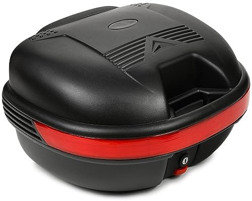 SEVICO Motorradkoffer Top-Case Roller und Motorrad Koffer Schwarz Motorradtasche Helmkoffer für Roller Universal Topcase Top Back Box Motorrad oder Quad X3 44x40x27cm 31L