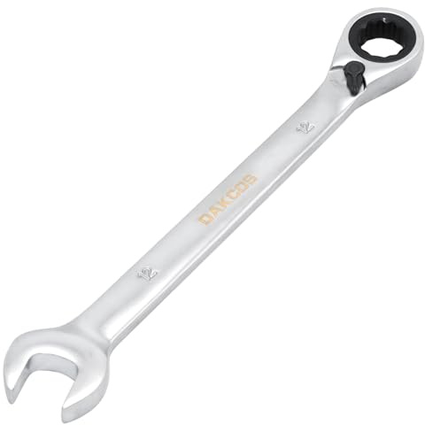 DAKCOS vändbar kombinationsspärrnyckel 12 mm, metrisk spärrnyckel i CR-V