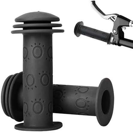 Poignées de vélo pour enfant - 22 mm - Poignées de guidon avec sécurité maximale contre les chocs - Poignées de guidon pour scooter, tricycle, vélo d'enfant - Noir
