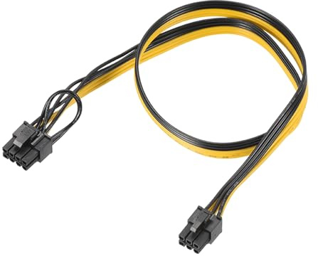 sourcing map Câble PCIe 6 broches mâle vers 8 broches (6+2) mâle GPU câble d'alimentation PCI Express adaptateur d'alimentation 620 mm pour carte graphique