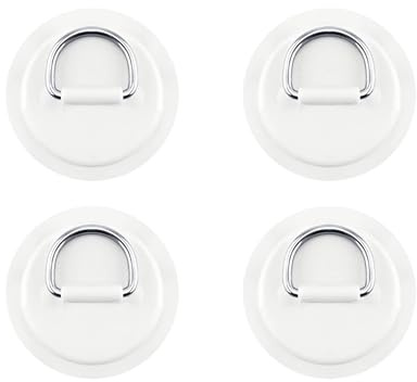 4 Stück Edelstahl D-Ring-Patch für Schlauchboote,Sup,Kajaks, Schlauchboote, Sup Board,Stand-Up-Paddleboard, D-Ring-PVC-Patch Kleber Schlauchboot Patches Kein Kleber Enthalten