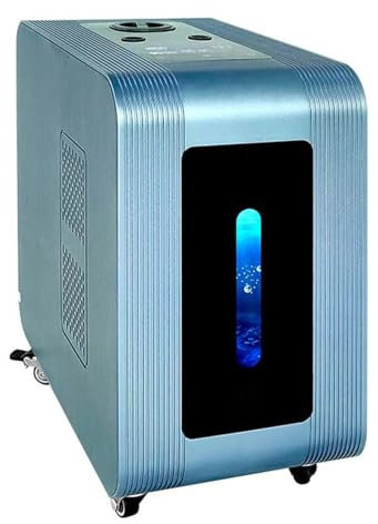 FXNFXLA Máquina De Inhalación De Hidrógeno De 600 Ml/Min, Generador De Agua De Hidrógeno, H2 De Alta Pureza del 99,99%, Ionizador De Agua Pem De Doble Salida con Polea Universal para El Hogar