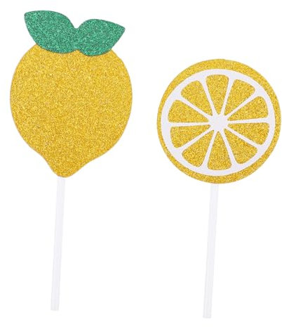 CAXUSD 24pcs Cupcake Toppers Glitter Party Decorations for Birthdays Showers and Fruit-themed Events Fun and Attractive Table Decor