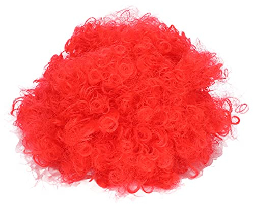 Clown-Perücke, Farbe für Erwachsene, Halloween-Party, Interessant für Fußballpartys, Kopfschmuck, Zirkus, Troupe, Orange (rot)