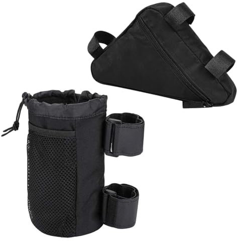 1 Bicycle Water Bottle Bag And 1 Bicycle Crossbar Triangle Bag, Bicycle Waterproof Storage Bag, Bicycle Cup Holder, Bicycle Accessories, Bicycle Equipment
