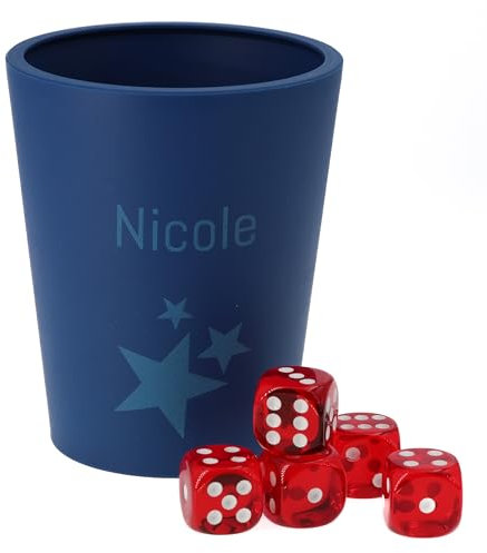 WeLoveDice - DiceCupFlex - Einzigartiger Würfelbecher mit Gravur - Personalisiert mit Name, Motiv, Würfel - Made in Germany