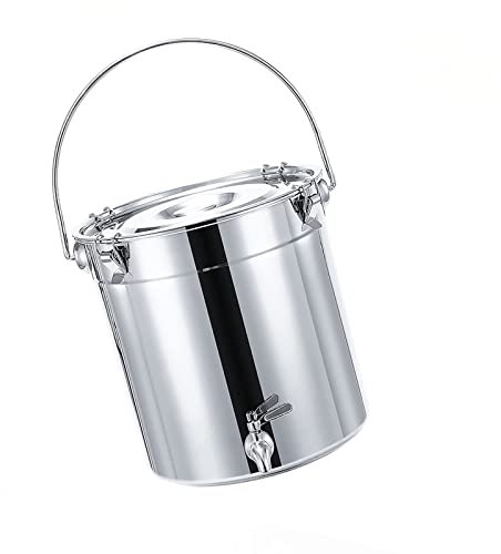 Suppentopf - Suppentopf mit Deckel, Suppeneimer aus Edelstahl 201/versiegelter Eimer/Transporteimer, Weintank mit Hahn, Suppentopf, für Wasser, Milch, Tee, Milch, Vorratseimer (Grö