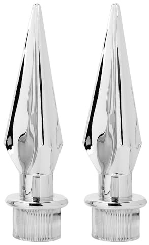 Supertool 2 Pack Flagpole Head, Plastic Flagpole Topper Flag Head Spear Top Ornament, Flag Pole End Cap Topper Finial for Outdoor Indoor Decoration (Silver)