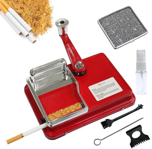 BeGrit Zigarettenstopfmaschine Stopfmaschine für Zigaretten 8mm Knopf Zigarettenstopfer Manuell drehmaschine zigaretten mit Zubehör Aufbewahrungsbox für einfache und konsistente Zigarettenherstellung