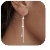 Aidenn Ohrringe Silber 925 Hängend für Damen Sterlingsilber Lange Ohrhänger Hanging mit Cubic Zirkonia Quasten Hängende Ohrringe Silver Hypoallergen Statement Schmuck