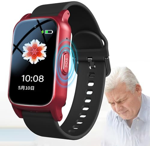 Weyot Reloj Localizador Personas Mayores GPS, Alarma 4G geriátrica Reloj Inteligente Pulsera Alarma Personal con detección de Alarma de caída SOS botón de Emergencia,Red