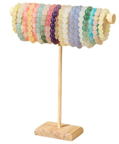 BNREOZA 1 x Portagioie in legno, supporto per gioielli, per gioielli da viaggio, per gioielli, collane, orecchini, estetico decorativo