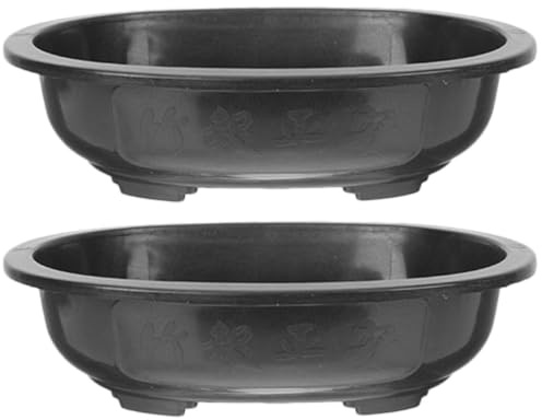 YARNOW 2st Blumentopf Aus Kunststoff Saftige Gartentöpfe Bonsai Baum Schale Pflanzer Bonsai-pflegeset Schalen Mit Abtropfschale Große Schale Großer -blumentopf Pp