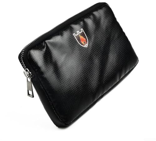 Gdfnmogo Feuerfeste Tasche, Reißverschluss-Organizer, schützende Brieftasche für A4-Dokumente und Geldaufbewahrung, silikonbeschichtetes Hartfaserglas
