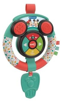 Clementoni Baby Disney mjuk ratt, för barn 6+ månader, med ljud och ljus, Imitativt pedagogiskt spel för första barndomen, stimulerar manualitet och kognitiv utveckling, 17557