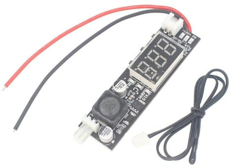 Losueeun DC 12V PWM 2-3-Draht-Lüfter-Temperaturregler, Drehzahlregler, Anzeigemodul für PC-Lüfter/Alarm, Einfache Installation, Einfach zu Bedienen, Mitesser-Sonde