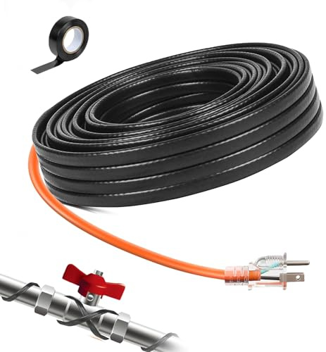 LantingMing Roof & Gutter Snow De-Icing Heating Cable Self-Regulating-Plug-in Ready Heat Cable 30 feet 5 Watts Per Foot (30FT)