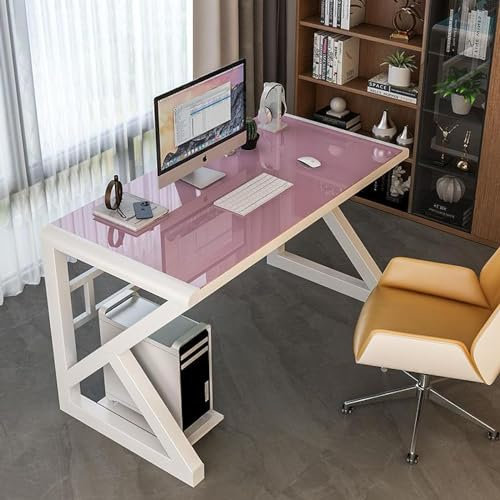 GLMGBP Computertisch aus gehärtetem Glas, moderner, einfacher Schreibtisch für das Home-Office, Arbeitszimmer, Schreibtisch, Arbeitsstation
