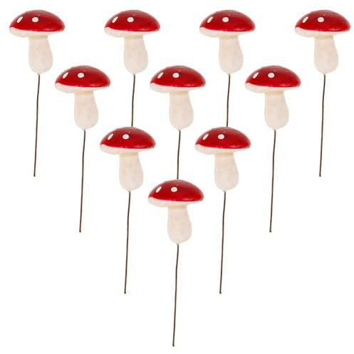 Housoutil 12stücke Schaumstoffpilz Gartenstecker Pilz-rasenschild DIY-Dekoration Rasendekoration Gartenpilz-bastelarbeiten Schaumstoff-gartenstecker Pilzform Steckerschild-dekor