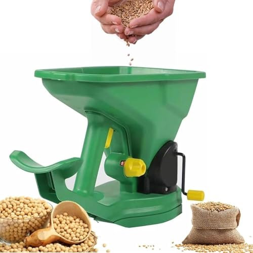 Portable Rotary Lawn Spreader - Handheld Grass Seed Spreader with 5 Gear Seed Adjustment, 1.5L Capacity for Even Fertilizer Distribution in Gardens and Small Farms