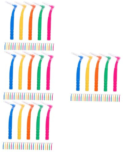 VALICLUD 4 Sätze Interdentalbürste Zähnepinselung Pinsel Für Reiniger Bürsten Handzahnbürsten-multipack Einfach Klein Tragbar Farbige Zahnbürste Kompakte Zahnbürste Plastik 30 Stück * 4