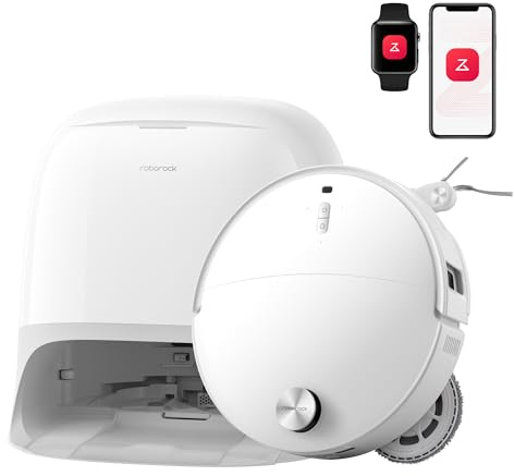 roborock Qrevo Curv 2 Pro Robot Aspirateur Laveur avec Station 3.0, 25000 Pa, Lavage à l'eau Chaude à 100 °C, Double Anti-enchevêtrements, Évitement d'obstacles et Navigation Améliorés, 7,98cm Mince