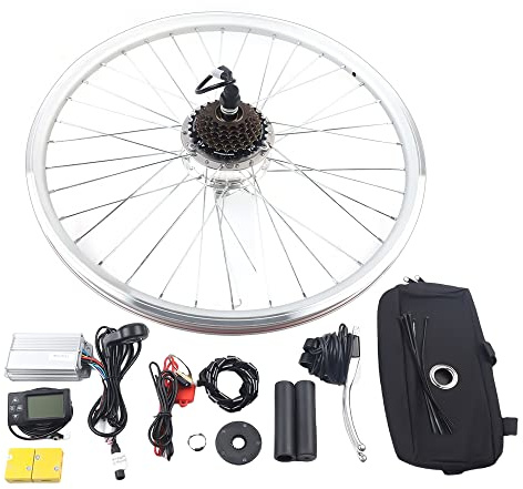 EUAIIPull E-Bike Umbausatz 26 Zoll 36V 250W Elektrofahrrad Hinterrad Motor Conversion Kit 30km/h LCD-Anzeige Fahrrad Nachrüstsatz