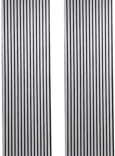 Built Right Wood Slat Acoustic Wall Panels – Soundproofing for Walls & Ceilings – Noise Reduction & Decorative Design – Home & Office – 240cm x 60cm (2 Pack - Silver Oak)