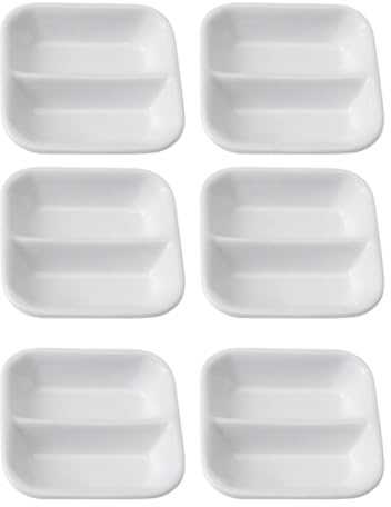 EPIGEIST Piatti per Condimenti in Ceramica Bianca 8 Cm, Set 6 Pezzi, Piatti Piccoli per Snack e Salse, Contenitori per Spezie Fondo Stabile, Adatti per Uso Domestico e Riutilizzabile