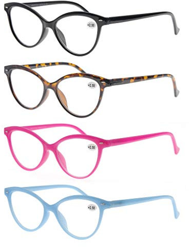 MODFANS (4 Pack Lesebrille Damen 2.5 Gute Brillen,Hochwertig,Mode,Komfortabel,Super Lesehilfe