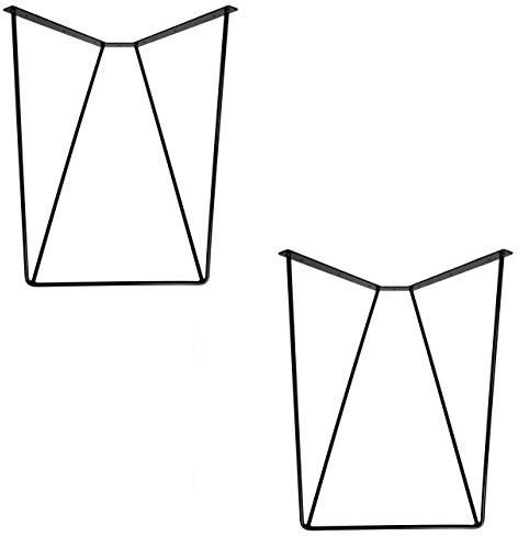 Natural Goods Berlin 2X Design Tischgestell Clip Set Hairpin Legs Tischbeine |12mm Stahl | Esstisch, Schreibtisch, Konferenztisch | Tischkufen Tischuntergestell (H 72cm (ESS-/Schreibtisch), Schwarz)