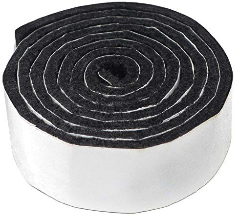 Adsamm® / rotolo di feltro autoadesivo/Nero / 24x1000 mm/Nastro/feltro adesivo da 3.5 mm di spessore in nastro/pad protettivo per arredi