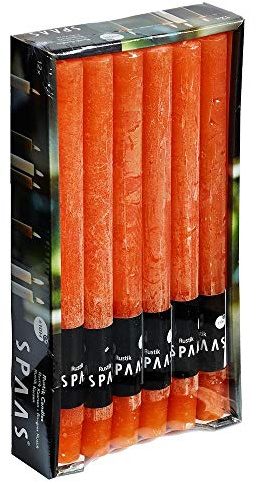 Spaas 12 x 12 Rustic Unscented Household Candles, 8 Hours, Orange