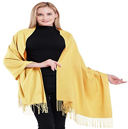 Lätt guld 100 % kashmirsjal pashminasjal, wrap stal handgjord i Nepal CJ kläder ny