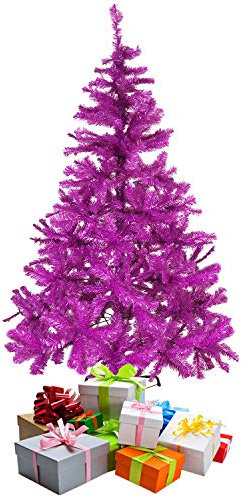 Mojawo Weihnachtsbaum künstlicher Tannenbaum Christbaum 120 cm inkl Ständer Lila/Pink