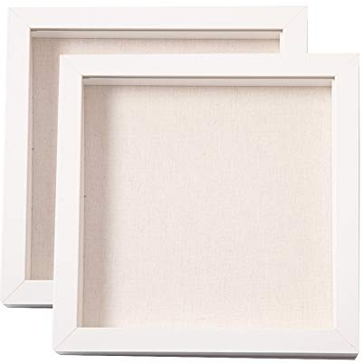 Muzilife 3D Bilderrahmen zum Befüllen, 2 Stück Weiß 22x22 cm | Holz Rahmen Objektrahmen Shadow Box mit Glasscheibe, Perfekt zum Basteln und als Geschenk für Familie Freunde