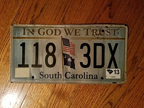 TammieLove South Carolina Nummernschild1183DX In God We Trust 2013 15,2 x 30,5 cm Nummernschild