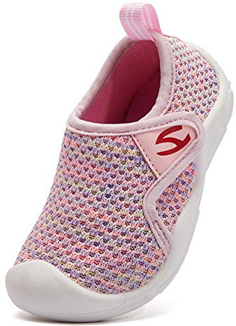 SMajong Pantofole da Casa Ragazzi Ragazze Scarpe Primi Passi per Bambini Scarpe Interne a Maglia Antiscivolo Comode Scarpe da Sportivi Rosa 30 EU