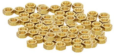 MroMax Sechskantmuttern, M3 x 0,5 mm, metrisches Grobgewinde, Sechskantmutter aus Messing, rostbeständig, für den Innen- und Außenbereich, 500 Stück
