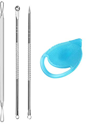 Rimozione di punti neri con spazzola per la pulizia del viso, pinzette per estrattori professionali in acciaio inossidabile Strumento per la rimozione di comedoni di brufoli brufoli brufoli acneici