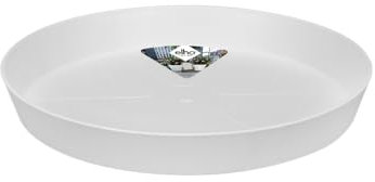 Elho Loft Urban Saucer Round 14 - Sottovaso per Esterno Accessori - Ø 14.0 x H 1.9 cm - Bianco/Silky White