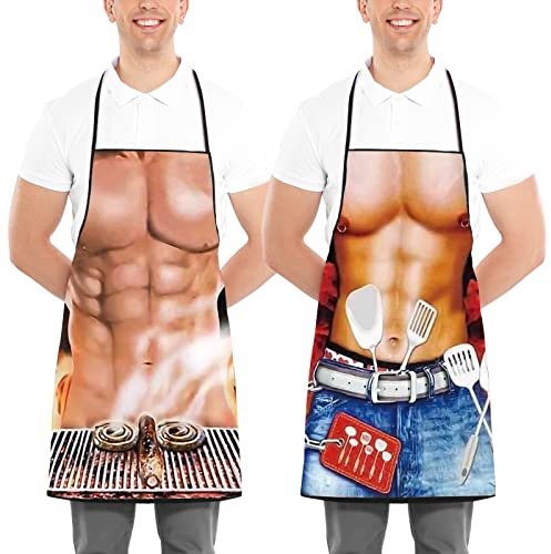 Asgens Lustige Schürze, Grill-Grillschürze für Männer, Küchenchef, der Grillschürzen kocht Weihnachten Geburtstagsgeschenk für Ehemann, Ehefrau, Vater, Mutter, Freunde